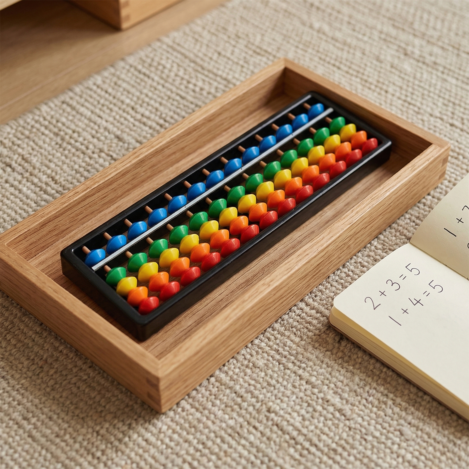Abacus Counting Bead - Soroban Calculator with Colorful Beads Arithmetic