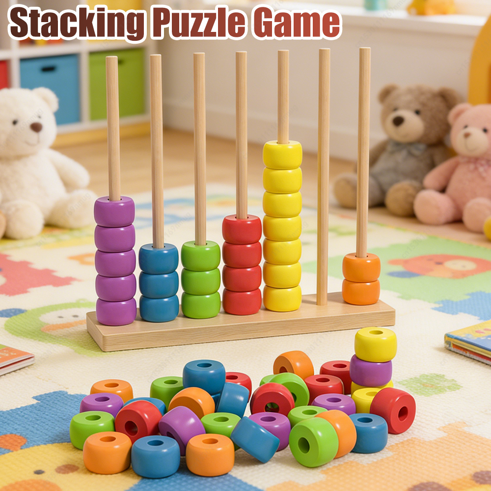 Abacus Counting Bead - Wooden Rainbow Bead Abacus Montessori Math
