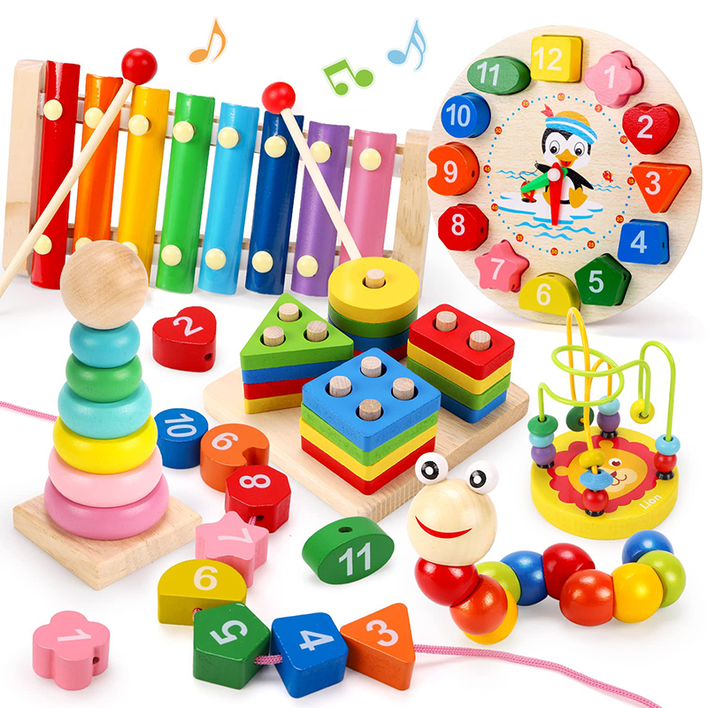 Kids Educational Game 3 - 5-6pcs/set Montessori Wooden Toys for Babies