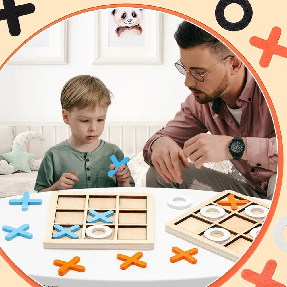 Wooden XO Tic Tac Toe Game Min - Kids Educational Game 3 reseña y precio