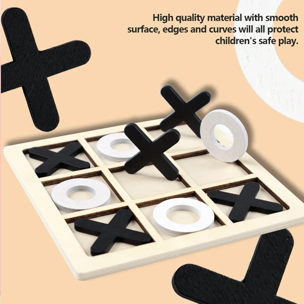 Wooden XO Tic Tac Toe Game Min - Kids Educational Game 3 reseña y precio