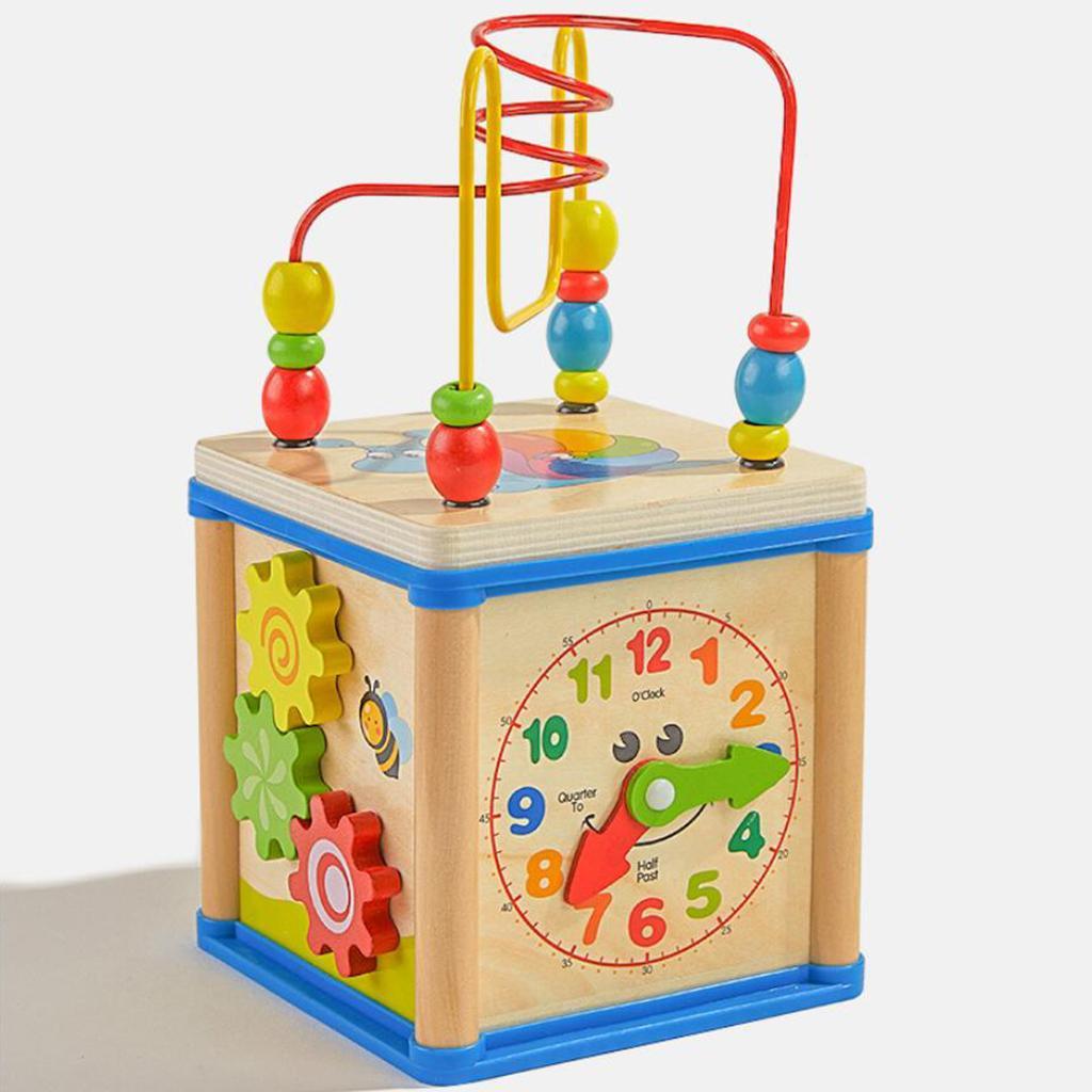 Wooden Activity Cube 3D Puzzle - Abacus Counting Bead reseña y precio