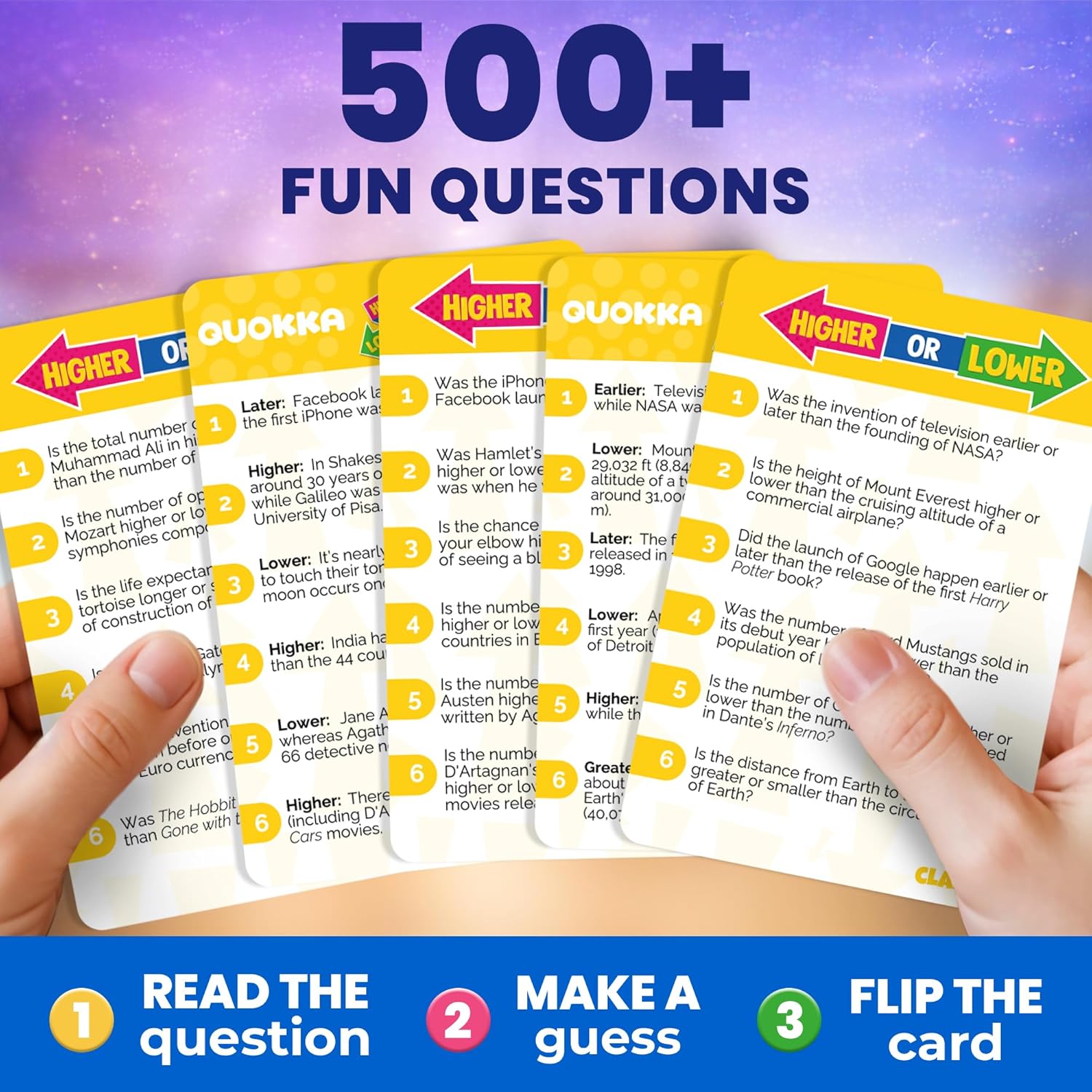 Higher or Lower Trivia Card Ga - Kids Education Questions reseña y precio