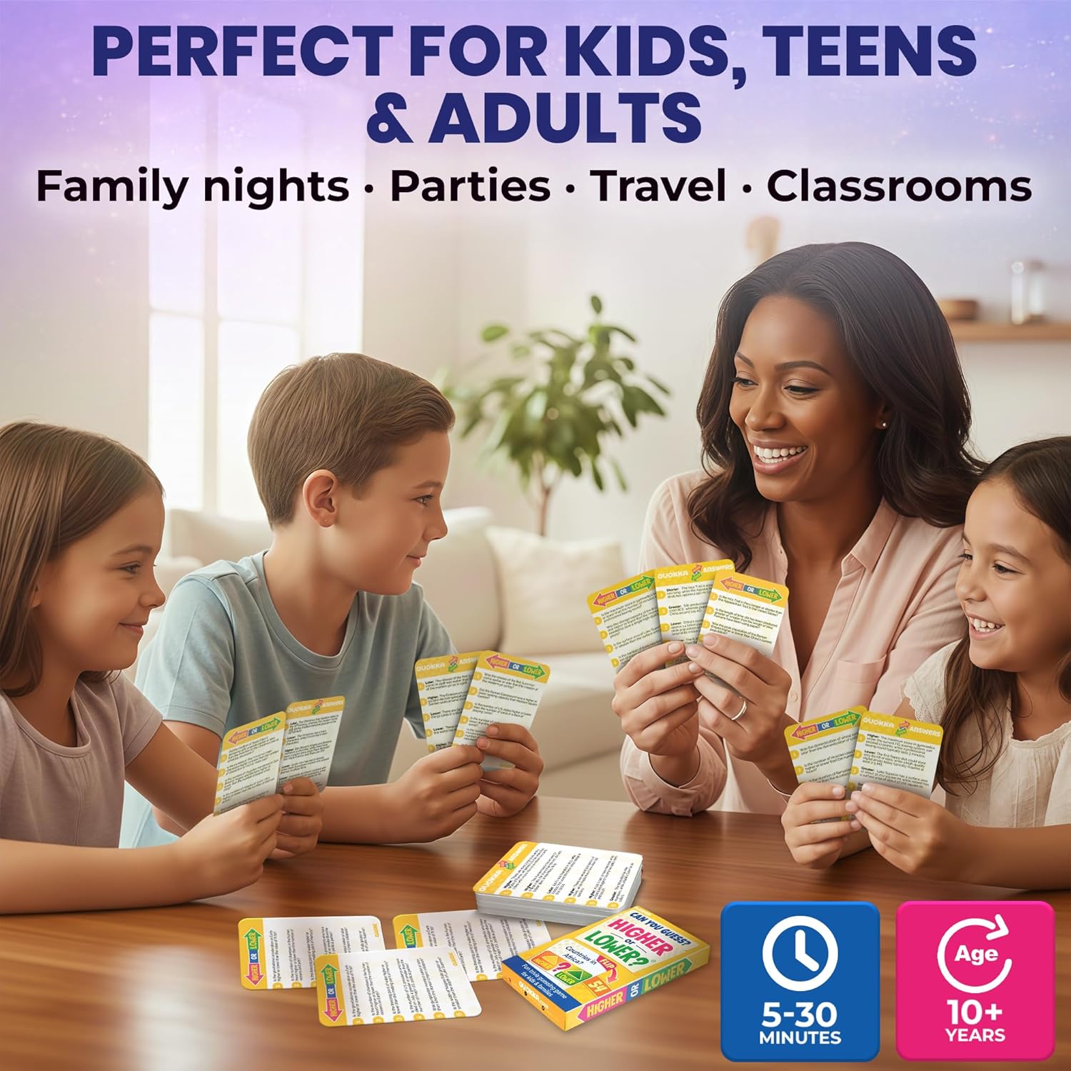 Higher or Lower Trivia Card Ga - Kids Education Questions reseña y precio