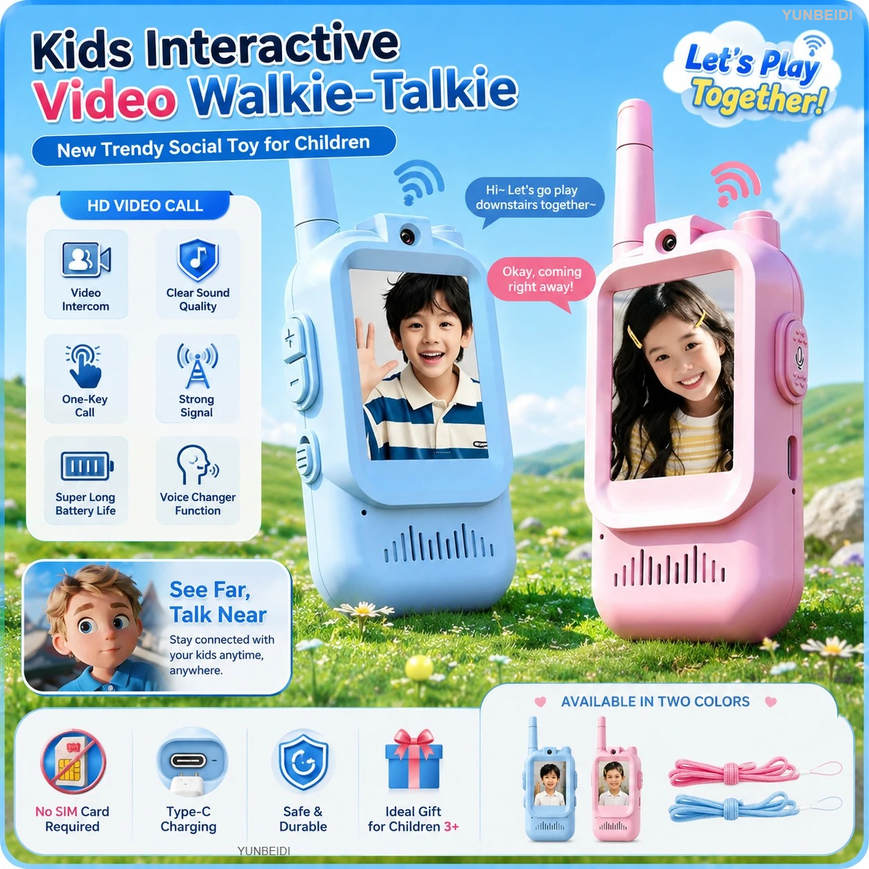 2PCS Kids Video Walkie Talkies - Kids Definition Of Education reseña y precio