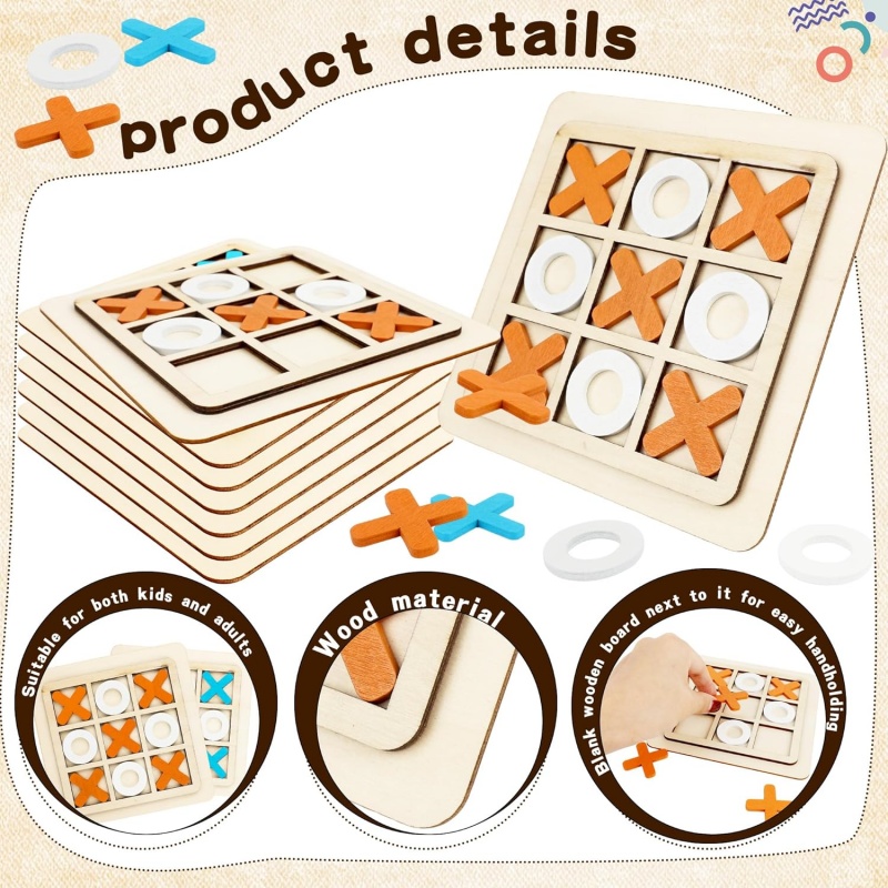 Wooden Tic Tac Toe Games Puzzl - Kids Education Table reseña y precio
