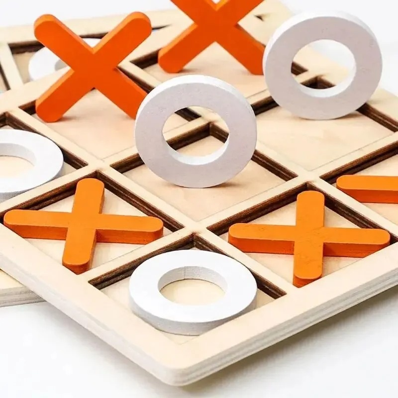Wooden Tic Tac Toe Games Puzzl - Kids Education Table reseña y precio