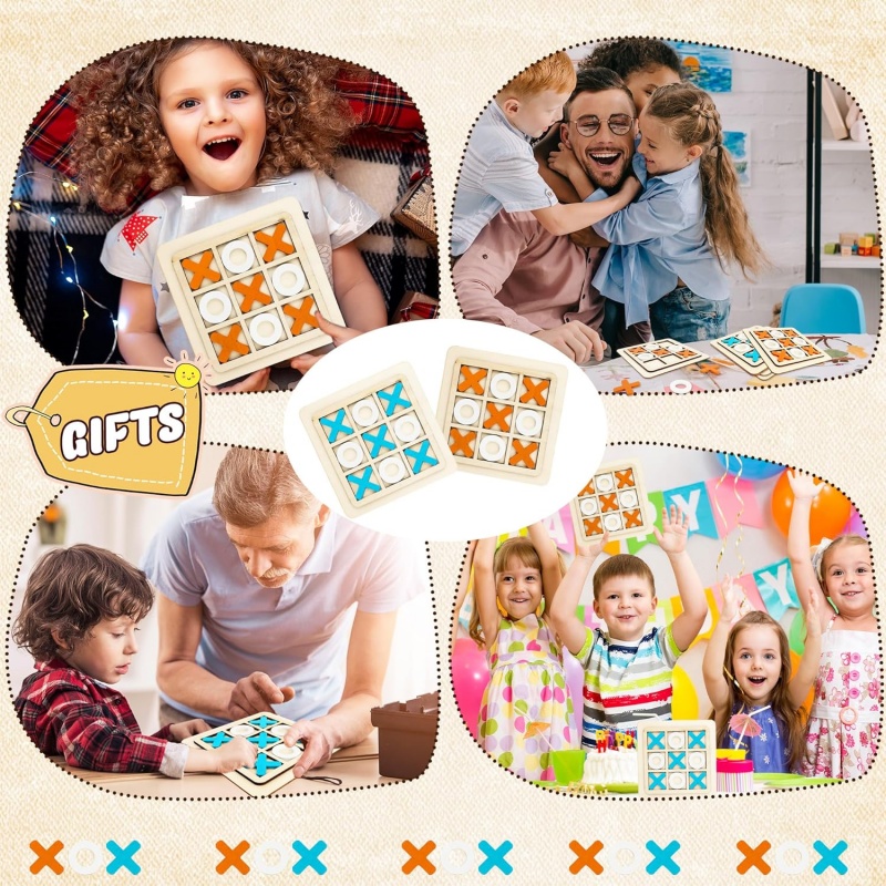 Wooden Tic Tac Toe Games Puzzl - Kids Education Table reseña y precio