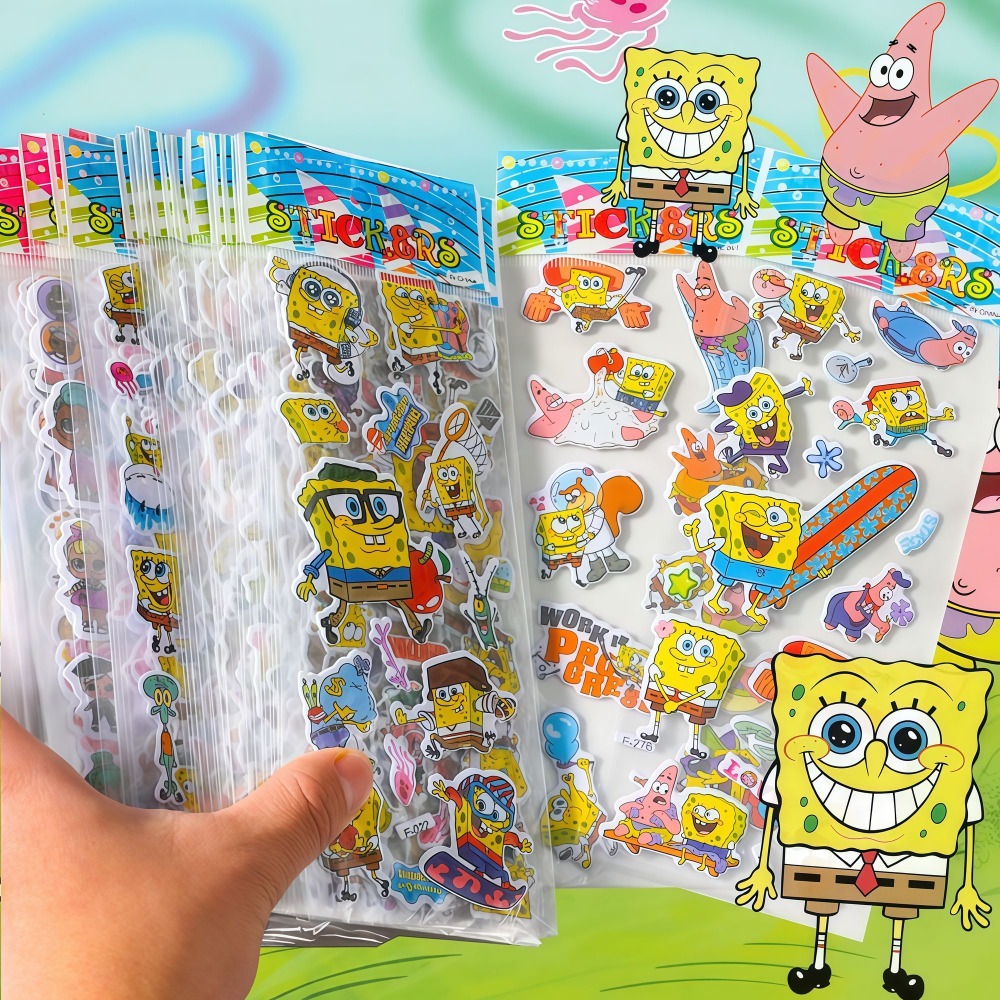 12-Pack SpongeBob 3D Stickers  - Kids First Education reseña y precio