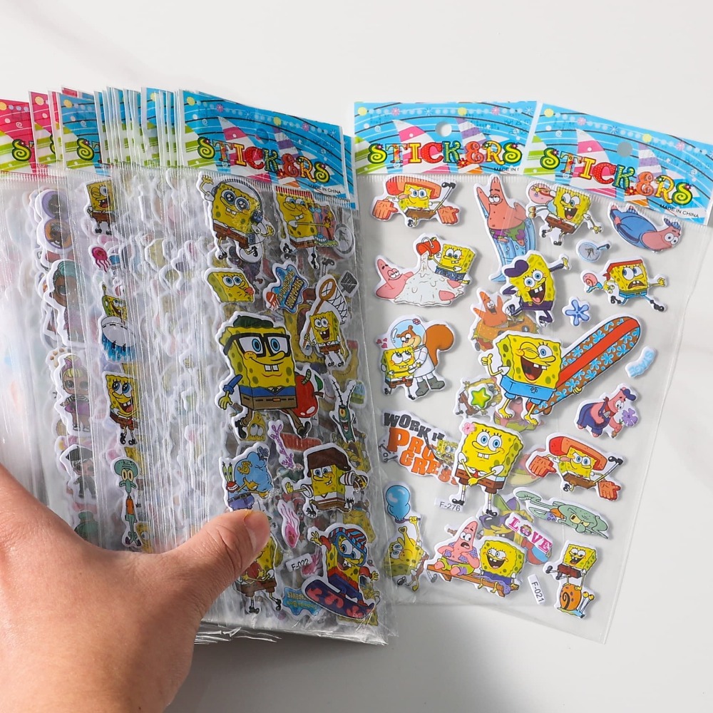 12-Pack SpongeBob 3D Stickers  - Kids First Education reseña y precio