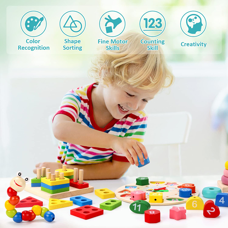 5-6pcs/set Montessori Wooden T - Kids Educational Game 3 reseña y precio