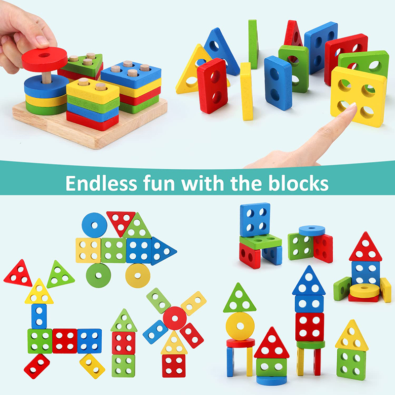 5-6pcs/set Montessori Wooden T - Kids Educational Game 3 reseña y precio