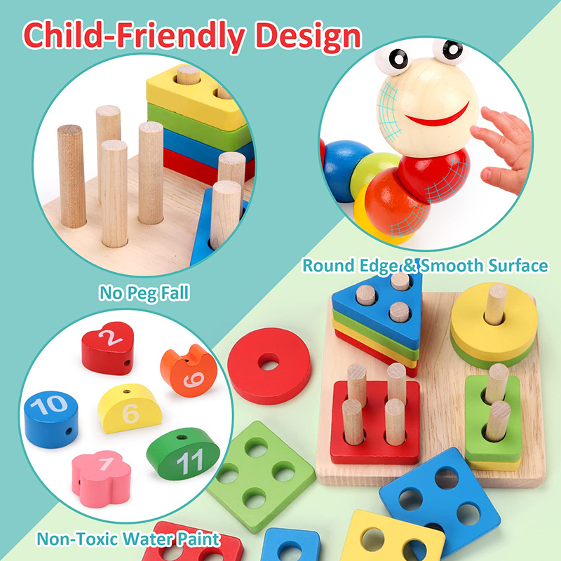 5-6pcs/set Montessori Wooden T - Kids Educational Game 3 reseña y precio