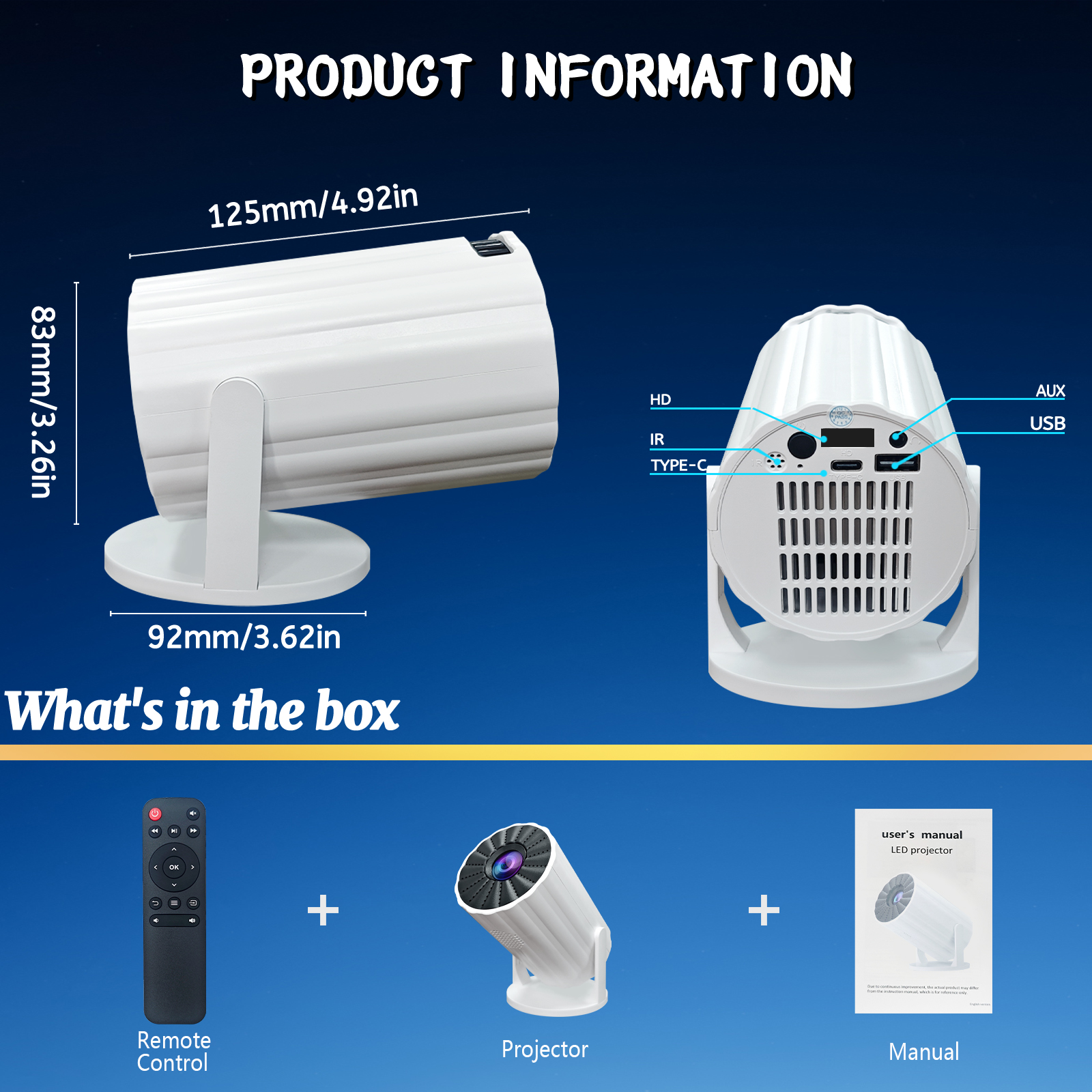 RY006 LED Outdoor Mini HD 1080 - Drawing Projector Kids reseña y precio
